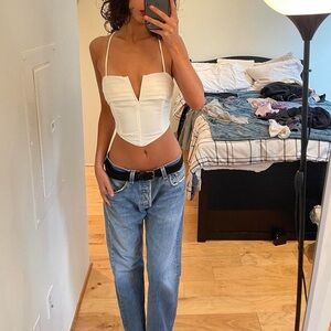 White Strappy Corset Top